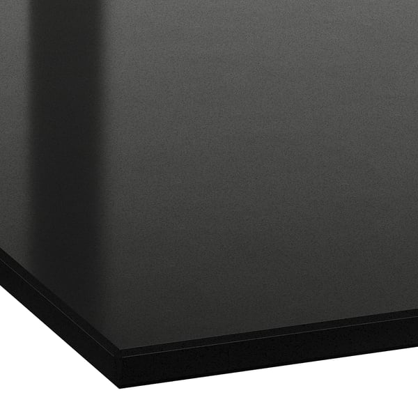 LOCKEBO Cubierta de cocina a medida, negro/compuesto de vidrio, 1 m²x2.0 cm