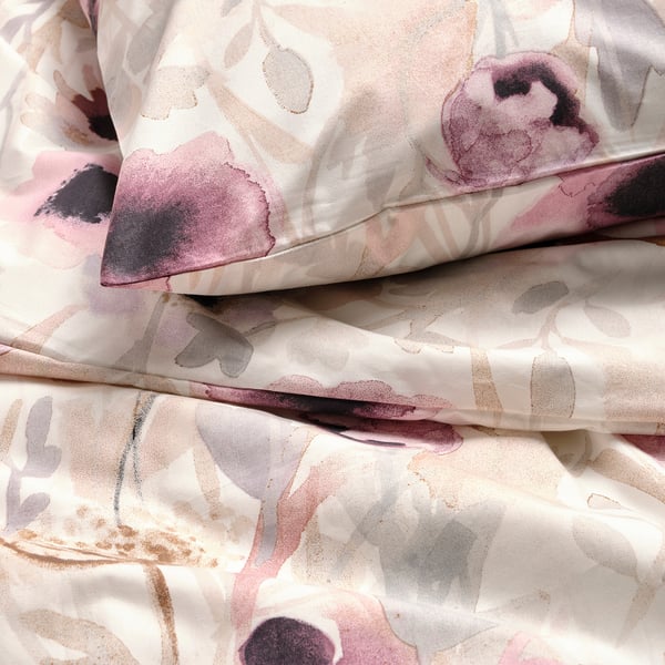 LÖNNHÖSTMAL Funda plumón con funda almohada, multicolor/flores, 150x200/50x60 cm