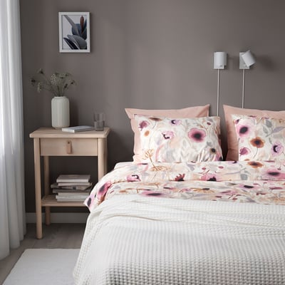 LÖNNHÖSTMAL Funda plumón con funda almohada, multicolor/flores, 150x200/50x60 cm