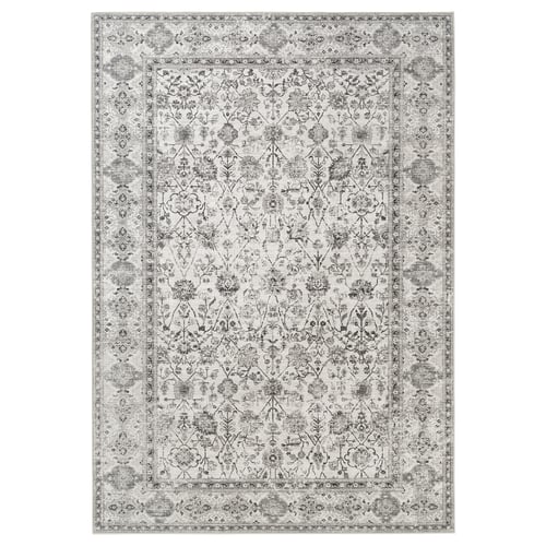 LOKALTÅG Alfombra pelo corto, beige/gris, 133x195 cm
