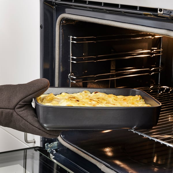 LYCKAD Fuente para horno, set de 2, Gris oscuro