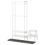 MACKAPÄR / BAGGMUCK Muebles entrada, set de 4, blanco/gris