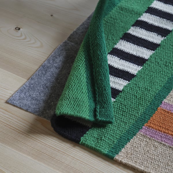 MÄVINN Alfombra, beige/verde, 170x240 cm