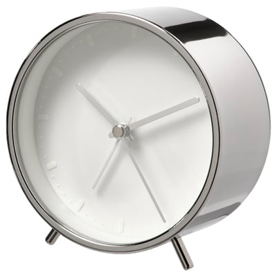 MALLHOPPA Reloj despertador, plateado, 11 cm