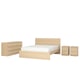 MALM Muebles dormitorio, set de 4, chapa roble tinte blanco, 160x200 cm