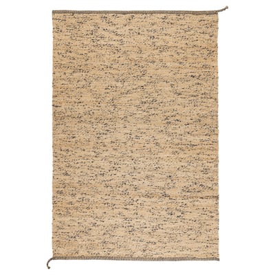 MELHOLT Alfombra, hecho a mano natural/azul oscuro, 133x195 cm