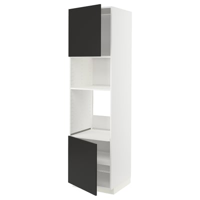 METOD, blanco/Nickebo Gris oscuro mate, 60x60x220 cm