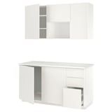 METOD Combinación muebles de cocina, blanco/Veddinge blanco, 170x60x227 cm