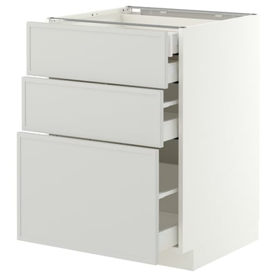 METOD / MAXIMERA Mbs3frt/4cj, blanco/Aspudden gris claro, 60x60 cm