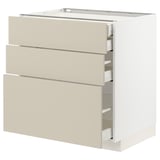METOD / MAXIMERA Mbs3frt/4cj, blanco/Havstorp beige, 80x60 cm