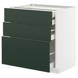 METOD / MAXIMERA Mbs3frt/4cj, blanco/Havstorp verde oscuro, 80x60 cm