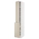 METOD / MAXIMERA Mueble alto despensero, blanco/Havstorp beige, 40x60x240 cm