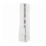 METOD / MAXIMERA Mueble alto despensero, blanco/Stensund blanco, 40x60x220 cm