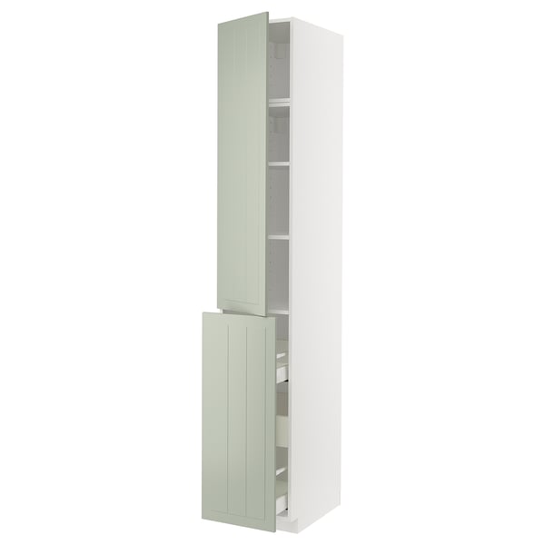 METOD / MAXIMERA Mueble alto despensero, blanco/Stensund menta, 40x60x240 cm