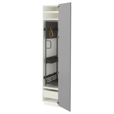 METOD / MAXIMERA Mueble alto organizador limpieza, blanco/Bodbyn gris, 40x60x200 cm