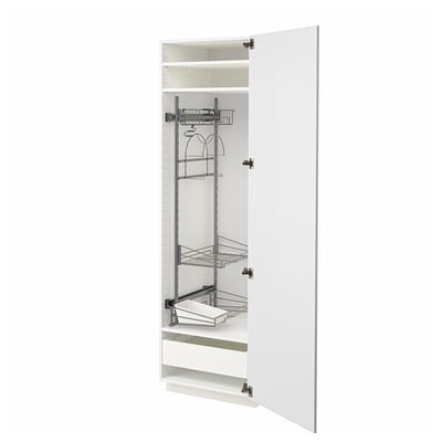 METOD / MAXIMERA Mueble alto organizador limpieza, blanco/Stensund blanco, 60x60x200 cm