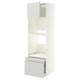 METOD / MAXIMERA Mueble alto para horno, blanco/Aspudden gris claro, 60x60x200 cm