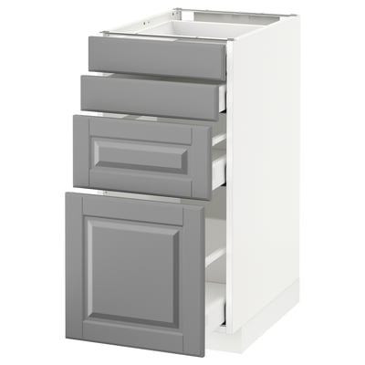METOD / MAXIMERA Mueble bajo cocina con 4 cajones, blanco/Bodbyn gris, 40x60 cm