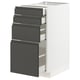 METOD / MAXIMERA Mueble bajo cocina con 4 cajones, blanco/Voxtorp Gris oscuro, 40x60 cm