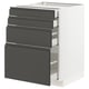 METOD / MAXIMERA Mueble bajo cocina con 4 cajones, blanco/Voxtorp Gris oscuro, 60x60 cm