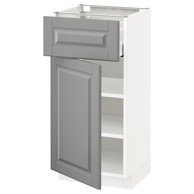 METOD / MAXIMERA Mueble base, 1 cajón, blanco/Bodbyn gris, 40x37 cm