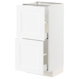 METOD / MAXIMERA Mueble base, 2 cajones, blanco Enköping/blanco efecto madera, 40x37 cm