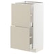 METOD / MAXIMERA Mueble base, 2 cajones, blanco/Havstorp beige, 40x37 cm