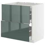 METOD / MAXIMERA Mueble base, 2 cajones, blanco/Kallarp, 80x60 cm