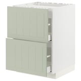 METOD / MAXIMERA Mueble base, 2 cajones, blanco/Stensund menta, 60x60 cm