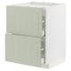 METOD / MAXIMERA Mueble base, 2 cajones, blanco/Stensund menta, 60x60 cm