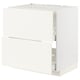 METOD / MAXIMERA Mueble base, 2 cajones, blanco/Vallstena blanco, 80x60 cm