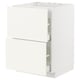 METOD / MAXIMERA Mueble base, 2 cajones, blanco/Vallstena blanco, 60x60 cm
