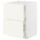METOD / MAXIMERA Mueble base, 2 cajones, blanco/Vallstena blanco, 60x60 cm