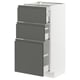 METOD / MAXIMERA Mueble base, 3 cajones, blanco/Voxtorp Gris oscuro, 40x37 cm