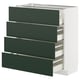 METOD / MAXIMERA Mueble base, 4 cajones, blanco/Havstorp verde oscuro, 80x37 cm