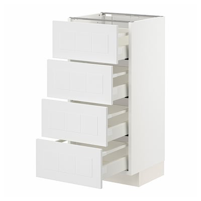 METOD / MAXIMERA Mueble base, 4 cajones, blanco/Stensund blanco, 40x37 cm