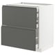 METOD / MAXIMERA Mueble base, 4 cajones, blanco/Voxtorp Gris oscuro, 80x60 cm