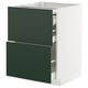 METOD / MAXIMERA Mueble base con 3 cajones, blanco/Havstorp verde oscuro, 60x60 cm