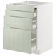 METOD / MAXIMERA Mueble base con 3 cajones, blanco/Stensund menta, 60x60 cm