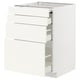 METOD / MAXIMERA Mueble base con 3 cajones, blanco/Vallstena blanco, 60x60 cm