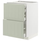 METOD / MAXIMERA Mueble base con cajones interiores, blanco/Stensund menta, 60x60 cm