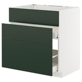 METOD / MAXIMERA Mueble base lavaplatos, blanco/Havstorp verde oscuro, 80x60 cm