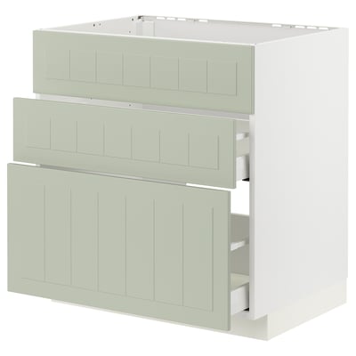 METOD / MAXIMERA Mueble base lavaplatos, blanco/Stensund menta, 80x60 cm