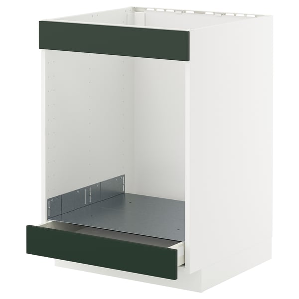 METOD / MAXIMERA Mueble base para horno, blanco/Havstorp verde oscuro, 60x60 cm