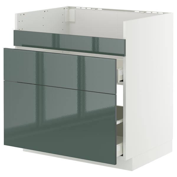 METOD / MAXIMERA Mueble base para lavaplatos HAVSEN, blanco/Kallarp, 80x60 cm