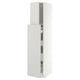 METOD / MAXIMERA Mueble despensero con 4 cajones, blanco/Aspudden gris claro, 40x60x200 cm