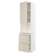 METOD / MAXIMERA Mueble para microondas empotrado, blanco/Havstorp beige, 60x60x240 cm