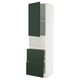 METOD / MAXIMERA Mueble para microondas empotrado, blanco/Havstorp verde oscuro, 60x60x220 cm