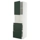 METOD / MAXIMERA Mueble para microondas empotrado, blanco/Havstorp verde oscuro, 60x60x220 cm