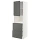 METOD / MAXIMERA Mueble para microondas empotrado, blanco/Voxtorp Gris oscuro, 60x60x200 cm